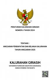 Peraturan Kalurahan Giriasih Tentang Anggaran Pendapatan Dan Belanja Kalurahan Giriasih Tahun Anggar